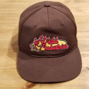 World Industries Hat Cap Snapback Brown Skater Skateboarding Y2K Grunge One Size